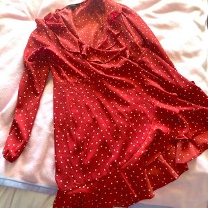 Brick red polka dot dress worn once